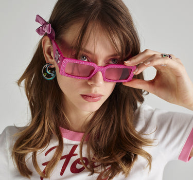 Çok Renkli,Mavi Topaz,Yeşil Peridot,Turmalin ve Pırlanta Taşlı Mavi Mine Halka Altın Küpe - Küçük Boy Mini Ferris